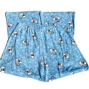 Stationwagon Vtg Pajama Sleep Pants Cow Moon Wide Leg S M L Athleisure Lounge